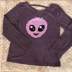 Children’s place alien flip shirt 👽 💜